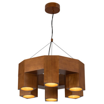 Bosco 25-in Solid Wood Dimmable LED Chandelier with Natural Oak Finish (461|CH12626-ON)