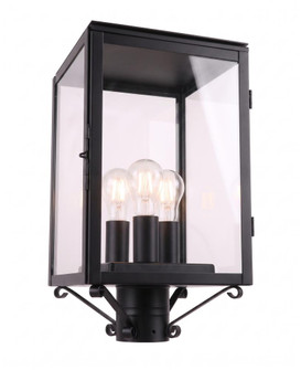 Westbrook - 3 Light - 18 inch - Matte Black - Solid Brass - Post Lantern (3442|94510-BK-CL)