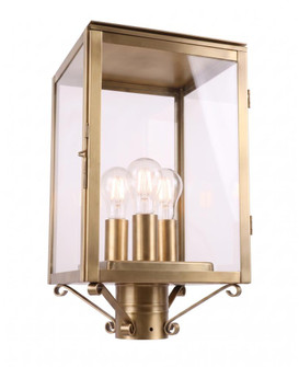 Westbrook - 3 Light - 18 inch - Antique Brass - Solid Brass - Post Lantern (3442|94510-AB-CL)