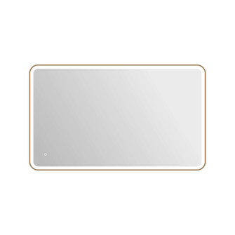 60 Rectangle LED Front and Backlit Wall Mirror in Satin Gold (758|MRE6A3660SG)
