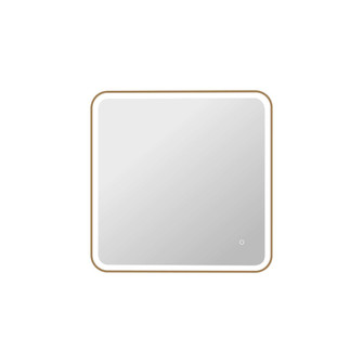 33 Square LED Front and Backlit Wall Mirror in Satin Gold (758|MRE6A3333SG)