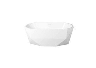 59 inch Soaking Diamond Style Bathtub in Matte Black (758|BT21159GW-MBK)