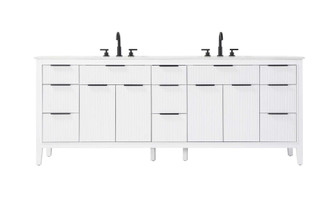 84 inch Double Bathroom Vanity in White (758|VF29884DWH)