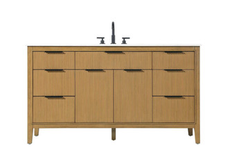 60 inch Single Bathroom Vanity in Honey Teak (758|VF29860HT)