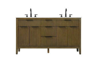 60 inch Double Bathroom Vanity in Hazel Oak (758|VF29860DHO)
