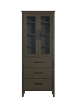 28 Inch Bath Storage Glass Cabinet in Mocha Brown (758|SC293C28MMB)