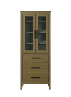 28 Inch Bath Storage Glass Cabinet in Chestnut Brown (758|SC293C28MCB)