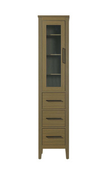 16 Inch Bath Storage Glass Cabinet in Chestnut Brown (758|SC293C16MCB)