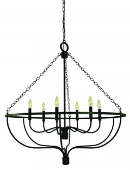 6-Light Matte Black West Town Dining Chandelier (84|5686 MBLACK)