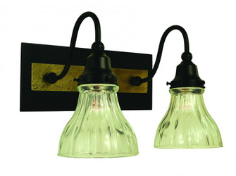 2-Light Matte Black/Antique Brass Accent Sconce (84|5612 MBLACK/AB)