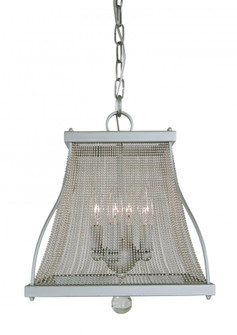 4-Light Satin Pewter/Polished Nickel Harrison Mini-Chandelier (84|5504 SP/PN)