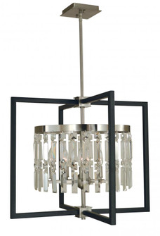 5-Light Brushed Nickel/Matte Black Hannah Chandelier (84|5335 BN/MBLACK)