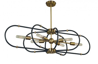 6-Light Pulsar Dining Chandelier (84|5106 AB/MBLACK)