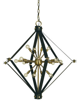 16-Light Polished Nickel/Matte Black Axis Foyer Chandelier (84|4820 PN/MBLACK)