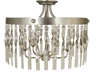5-Light Satin Pewter/Polished Nickel Adele Semiflush (84|4713 SP/PN)