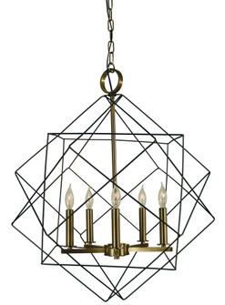 5-Light Satin Pewter/Polished Nickel Etoile Chandelier (84|4705 SP/PN)