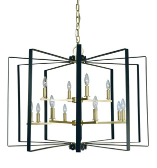 12-Light Polished Nickel/Matte Black Camille Chandelier (84|3058 PN/MBLACK)