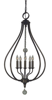 5-Light Antique Brass Dewdrop Pendant (84|4445 AB)