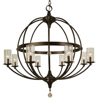 8-Light Matte Black Compass Foyer Chandelier (84|1078 MBLACK)