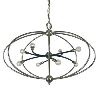 8-Light Antique Brass/Matte Black Orbit Chandelier (84|4949 AB/MBLACK)