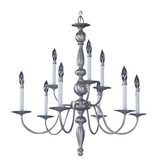 9-Light Satin Pewter Jamestown Dining Chandelier (84|7919 SP)