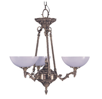 3-Light French Brass Napoleonic Dinette Chandelier (84|8403 FB)