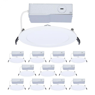 13W LED 6'' Round Slimfit Performer Series 12PK; 90 CRI 27/30/35/40/50 CCT; White Flat; Dimming (27|S11683)