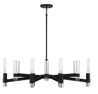 Windamere 6-Light Linear Chandelier in Textured Black with Polished Nickel Accents (RELEASED) (641|L1-2961-6-189)