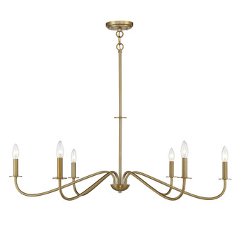 Jasmine 6 -Light Chandelier in Warm Brass (641|L1-2220-6-322)