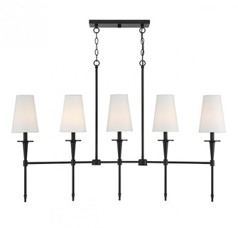 Trundle 5-Light Linear Chandelier in Matte Black (641|L1-5609-5-89)