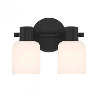 Strand 2-Light Bathroom Vanity Light in Matte Black (641|L8-9022-2-BK)