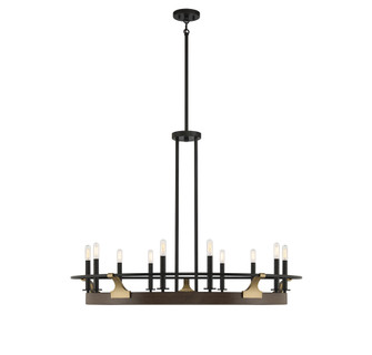Icarus 10-Light Chandelier in Burnished Brass with Walnut (641|L1-2932-10-170)