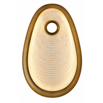 Palmea 16''H Oval White Glass LED Wall Sconce in Aged Brass (4450|HF7222W-AB-WHT)