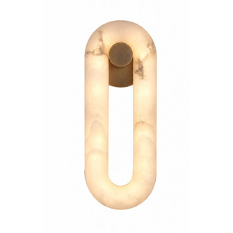 Sedona 16''H Soft Oval Loop Alabaster LED Wall Sconce in Aged Brass (4450|HF2954-AB)