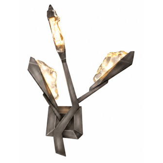 Geneva 3-Light 26''H LED Wall Sconce in Rusted Silver/Clear Crystals (4450|HF8033-RS)