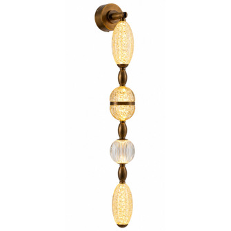 Dubai 4-Light 40''H LED Wall Sconce in Aged Golden Brass/Gold Glass (4450|HF7160-AGB)