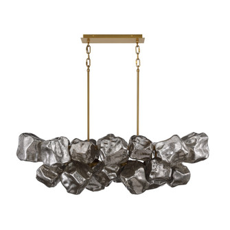 Rockefeller 49''W Sputnik Rock Shape Chandelier in Aged Brass (4450|HF7151-AGB)