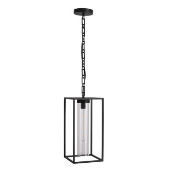 Avenue Outdoor 20''H Hanging Box Pendant in Black/Clear Glass (4450|AV10040-BLK)