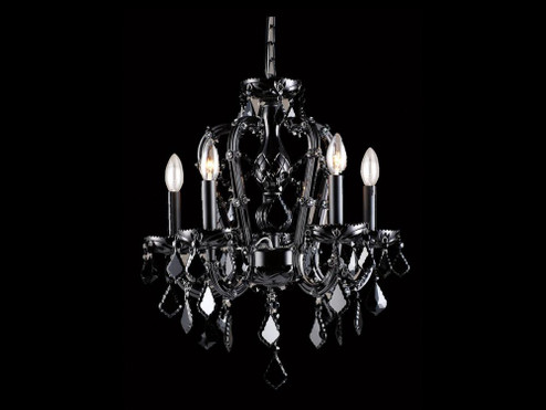 Onyx Ln. Collection Black 5 Light Mini Crystal Chandelier (4450|HF1037-BLK)