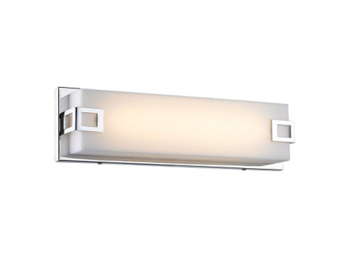 Cermack St. 18''  LED Resctangular  Vanity Bath Bar in Polished Chrome with Frosted Glass Panel (4450|HF1117-CH)