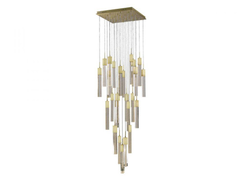 The Original Glacier Collection 41 Light Multi Pendant in Brushed Brass with Bubbled Crystal (4450|HF1903-41-GL-BB)