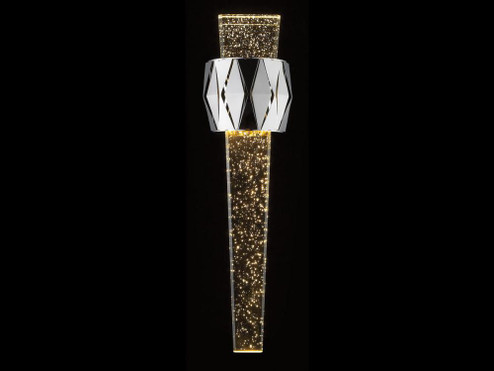 The Original Glacier Avenue 24''  Geometric Frame Wall Sconce in Polished Nickel with Bubbled Cry (4450|HF3009-PN)