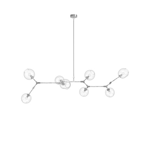 Fairfax 78''W 8-Light Chandelier in Matte Chrome/Clear Glass (4450|HF8088-CH)