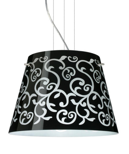 Besa Amelia 15 LED Pendant 1KV Black Damask Satin Nickel 3x11W LED (127|1KV-4340BD-LED-SN)