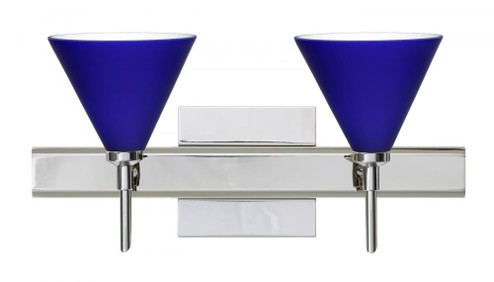 Besa Wall With Sq Canopy Kani Chrome Cobalt Blue Matte 2x40W G9 (127|2SW-5121CM-CR-SQ)