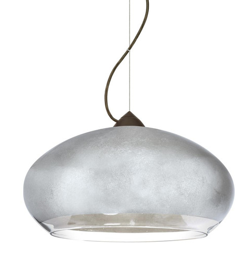 Besa Brio 14 Cable Pendant Bronze Silver Foil 1x9W LED (127|1KX-4345SF-LED-BR)
