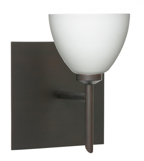 Besa Divi Wall With SQ Canopy 1SW Opal Matte Bronze 1x5W LED (127|1SW-185807-LED-BR-SQ)