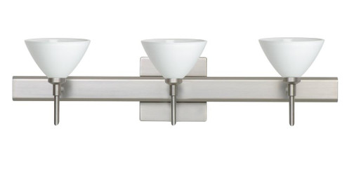 Besa Wall With SQ Canopy Domi Satin Nickel White 3x5W LED (127|3SW-174307-LED-SN-SQ)