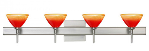 Besa Wall With SQ Canopy Domi Satin Nickel Solare 4x5W LED (127|4SW-1743SL-LED-SN-SQ)