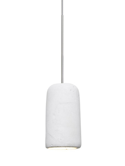 Besa Glide Cord Pendant, White, Satin Nickel Finish, 1x2W LED (127|1XT-GLIDEWH-LED-SN)